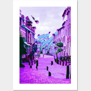 Netherlands Vaporwave Glitch Art Posters and Art